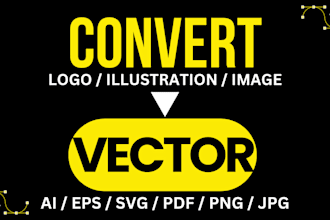 do manual vector tracing to convert png, jpg or raster to vector