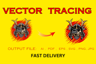 manually vectorize image, recreate logo and convert png to vector