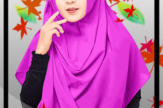 do draw illustration portrait vexel face from photo