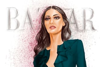 create fashion portrait illustration