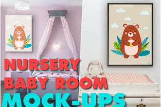 make nursery and baby room canvas and frame mockup