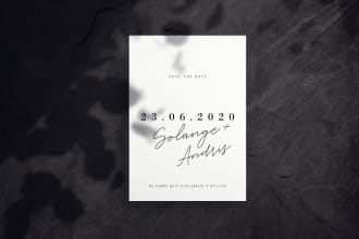 create you a minimal design for wedding or real estate ad