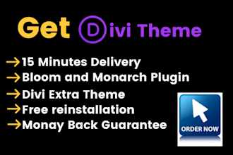 install divi theme, plugins with an API key for lifetime updates