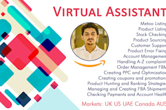 be your expert amazon virtual assistant, private label, fba