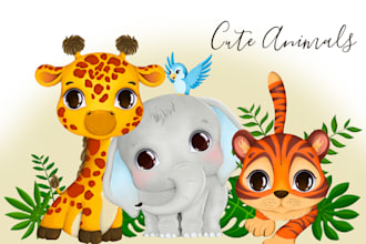 draw cute animals  for you
