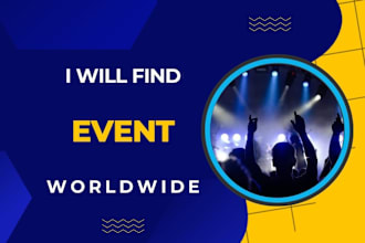 find events, with event venue and organizer info