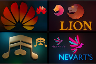 remake your 2d logo to 3d and animate it