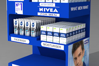 do 3d product, display design modeling and render