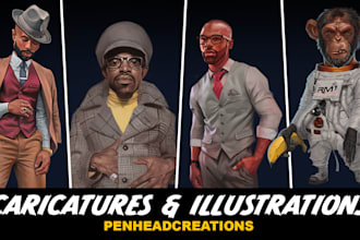 illustrate fun caricatures for you