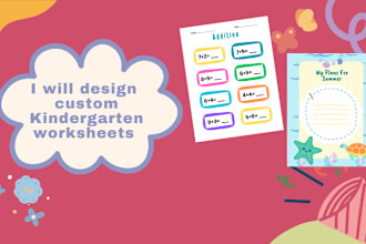 design  kindergarten ,preschool worksheet and activity books