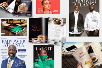 do a premium magazine design, catalog and book cover maker