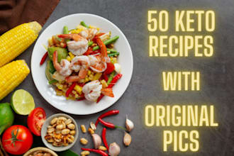 provide 50 keto recipes with nutrition facts