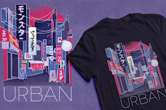 create streetwear design and illustration for tshirt merch