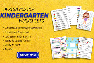 design amazon KDP, esty custom activity book and worksheets