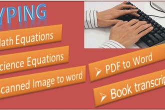 if you are looking someone to type your book and assignment