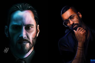 draw realistic digital  portrait