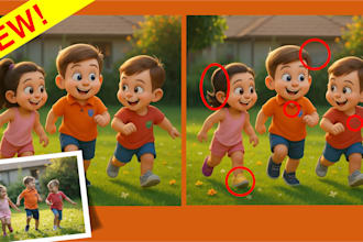make your photo a cartoon with a spot the difference challenge
