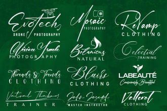 do handwritten, font text, cursive, wordmark, and custom signature logo design