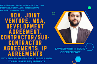 be your lawyer to draft legal contracts and agreements