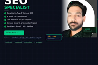 complete website SEO audit, onpage optimization and GEO for ai search