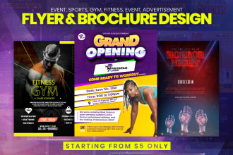design opening sports gym fitness event advertisement flyers