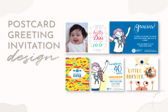 design a postcard, invitation or greeting card