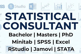 do anova, correlation, t test, regression analysis, survey data analysis,