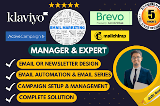 be your email marketing manager for klaviyo, activecampaign, mailchimp, brevo
