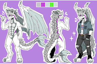 draw you a reference sheet of your fursona or oc