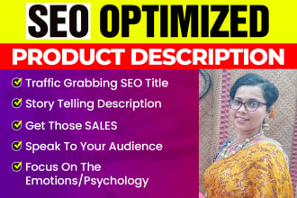 write shopify product description , shopify descriptions with SEO title tags