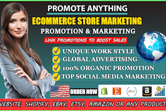 promote and market your website, shopify, ebay, etsy, amazon or any link