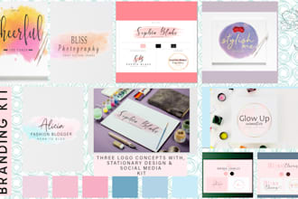 design classy signature branding kit with social media kit