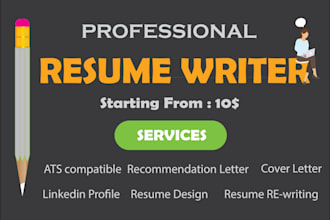 write, edit and design a professional CV and resume with modern design