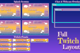 design a cute kick or twitch overlay for your stream