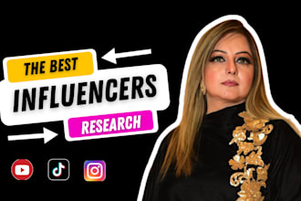 find instagram, tiktok, youtube influencer to research influencer marketing list