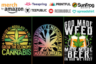 create amazing cannabis or weed tshirt design