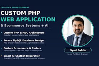 create custom PHP ecommerce website with ai