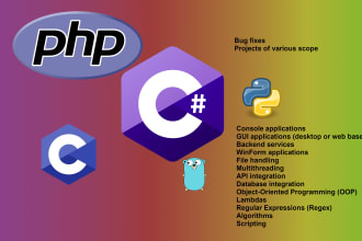 develop and debug c sharp go PHP python code and projects