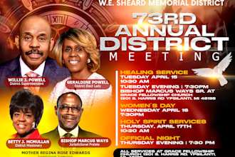 do church or social media poster, brochure or flyer in hours