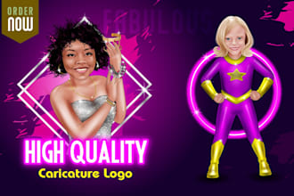 do modern premium cartoon character caricature vector logo