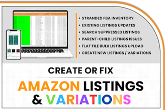 create or fix amazon product listing and variation for your amazon listing