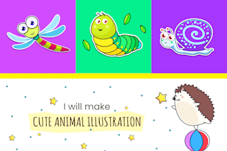 make cute animal vector illustration for you