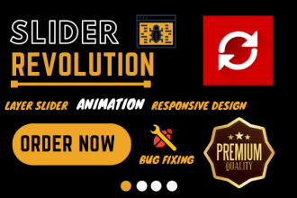 create or fix revolution slider or layer slider in 6 hours