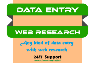 do any type of data entry and web research