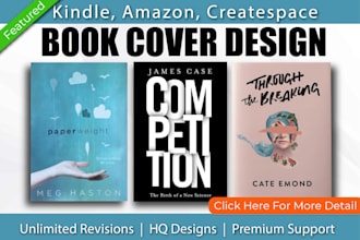 kindle, amazon, createspace book cover design within 24 hrs