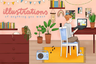 create cute illustration of anything you want