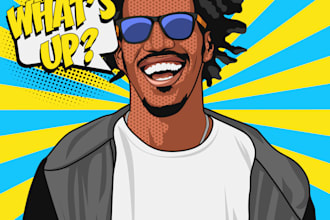 draw pop art cartoon portrait from your photo