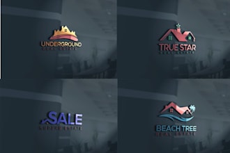 do custom real estate, property, construction and company logo with free bz card