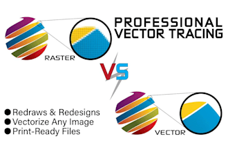 do manual vector tracing, recreate and redraw any logo