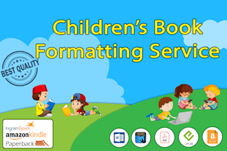 do children book formatting for amazon KDP or kindle